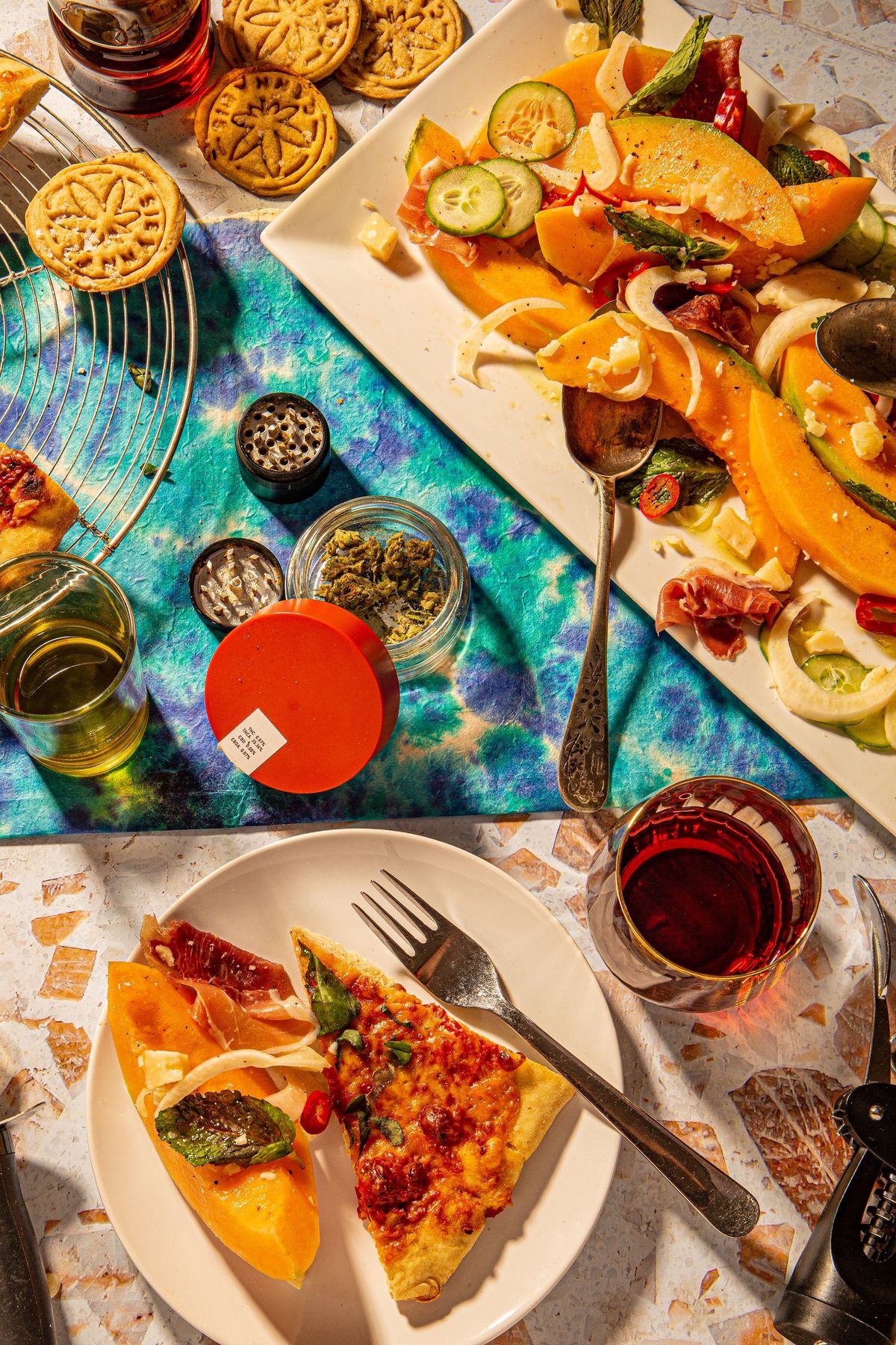 A cannabis-infused dinner spread for Different Leaf